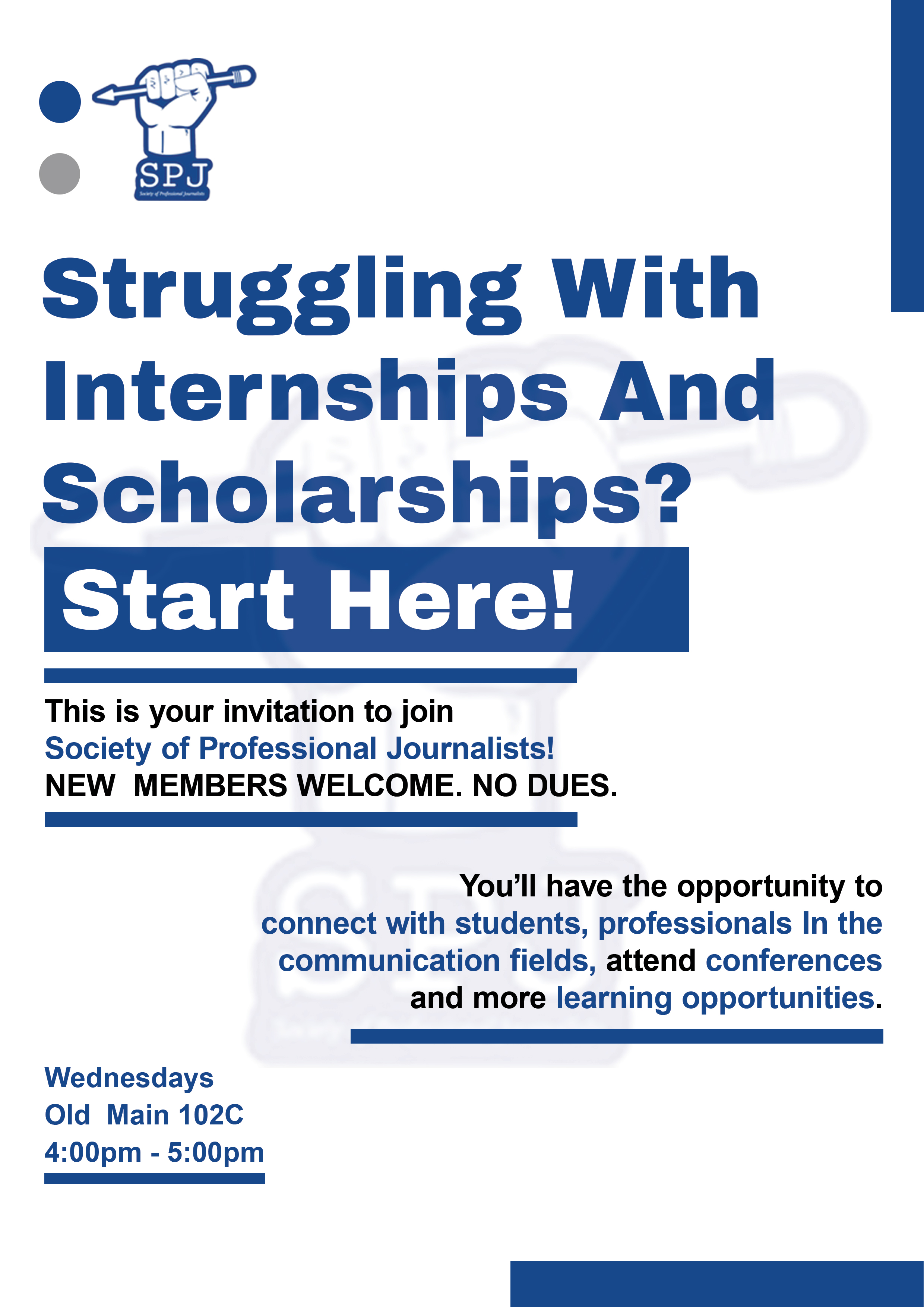 Poster design for Texas State University's SPJ chapter